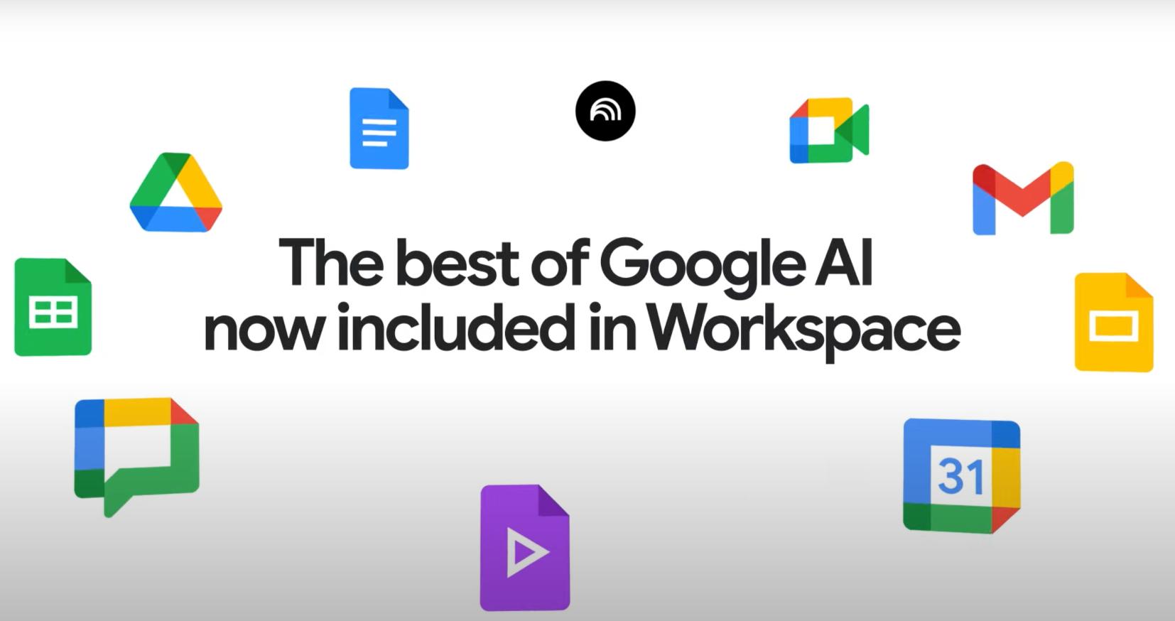 Google meet icons with text the best of Google AI is now available in Google Workspace